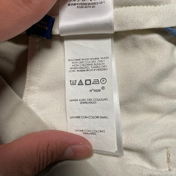 Polo Ralph Lauren Pants 36x30 (37x28.5) Mens Flat Front Chinos Classic Beige - Picture 8 of 8